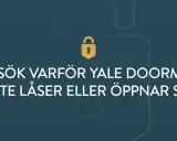 Felsök varför Yale Doorman inte låser eller öppnar sig. Ett gult hänglås symboliserar problemet.