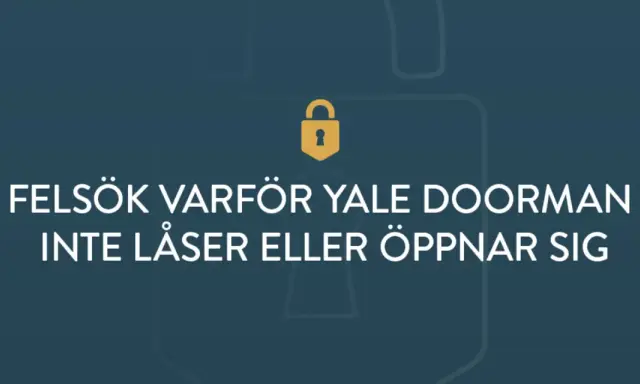 Felsök varför Yale Doorman inte låser eller öppnar sig. Ett gult hänglås symboliserar problemet.