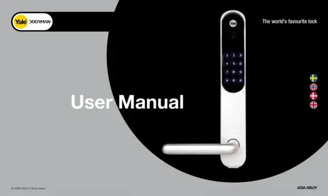 Yale Doorman, en smart lås med knappsats för din masterkod. Användarmanualen visar hur du installerar och använder ditt Yale Doorman.