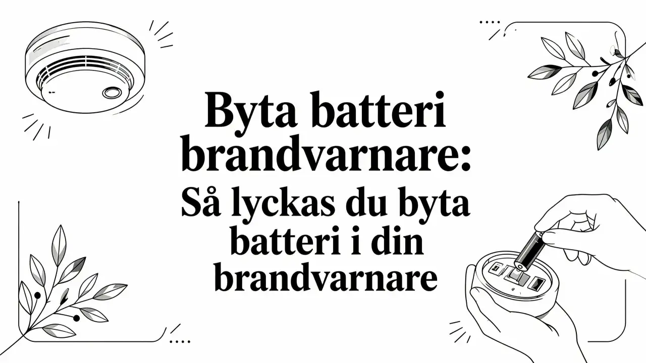 Byta batteri i brandvarnare: Så lyckas du byta batteri i din brandvarnare. En illustration visar hur man tar ner brandvarnare för att byta batteri.